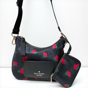 ‼️SPRING SALE Kate Spade Nylon Chelsea Crossbody Bag w Pouch in Rose Print🌹